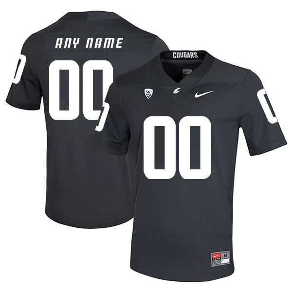 Men%27s Washington State Cougars Customized Black College Football Jersey->customized ncaa jersey->Custom Jersey
